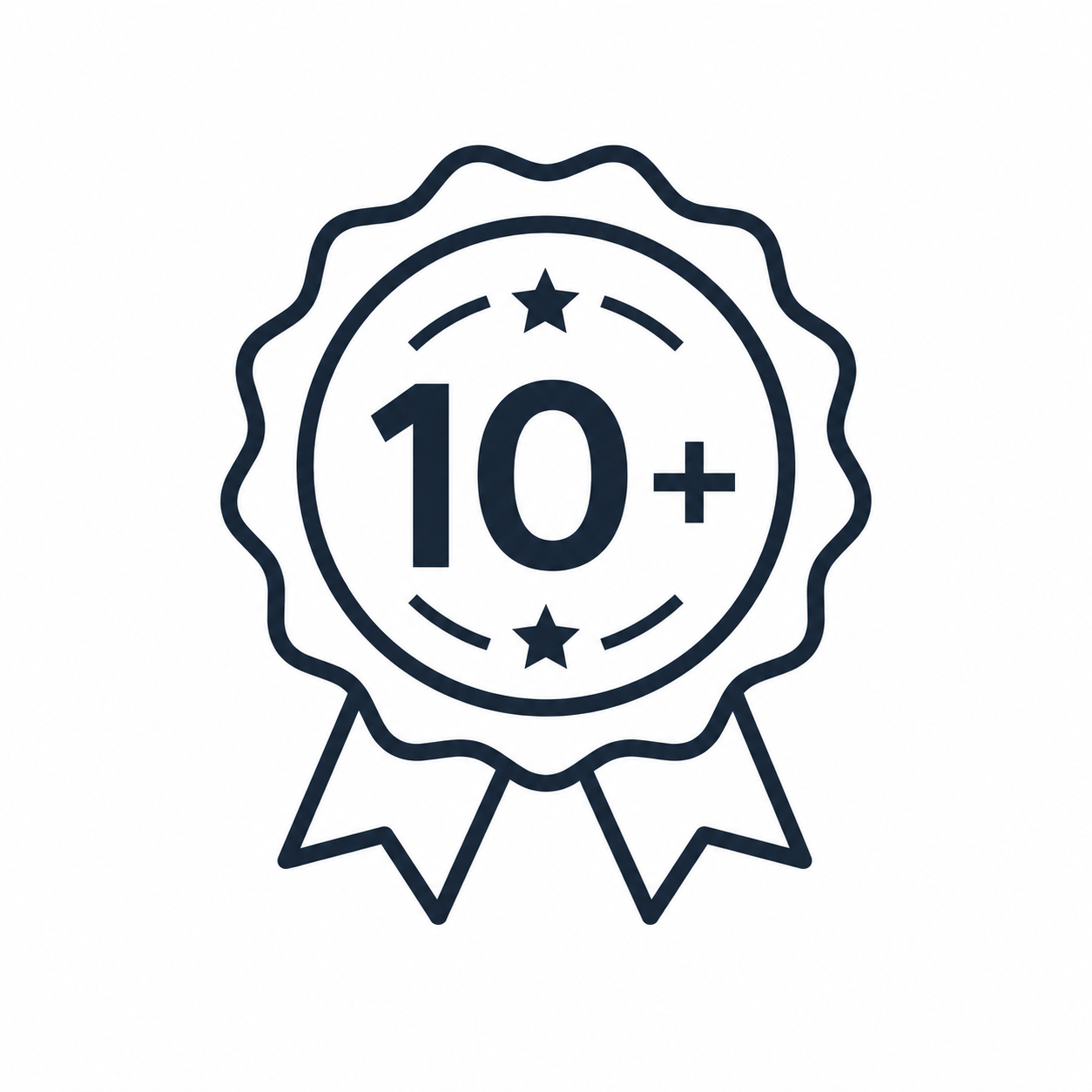 10+ years in business flooring company badge