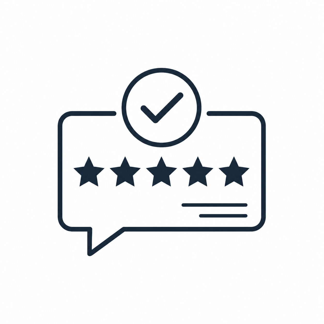 Five-star customer review rating icon